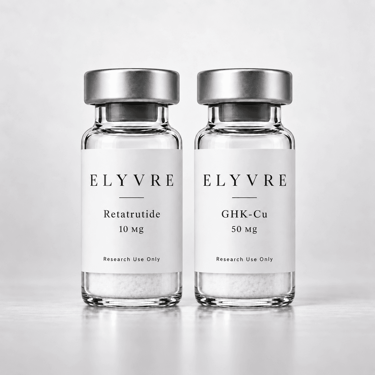Elyvre Vials Retatrutide 10 mg und GHK-Cu 50 mg, Research Use Only